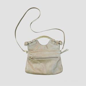 Pietro Alessandro Brooklyn Handcrafted Leather Crossbody Bag Beige